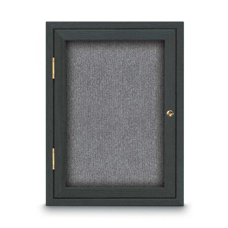 United Visual Products Sliding Door Indoor Enclosed Corkboard, 7 UV9028ACS-SATIN-BLSPRU
